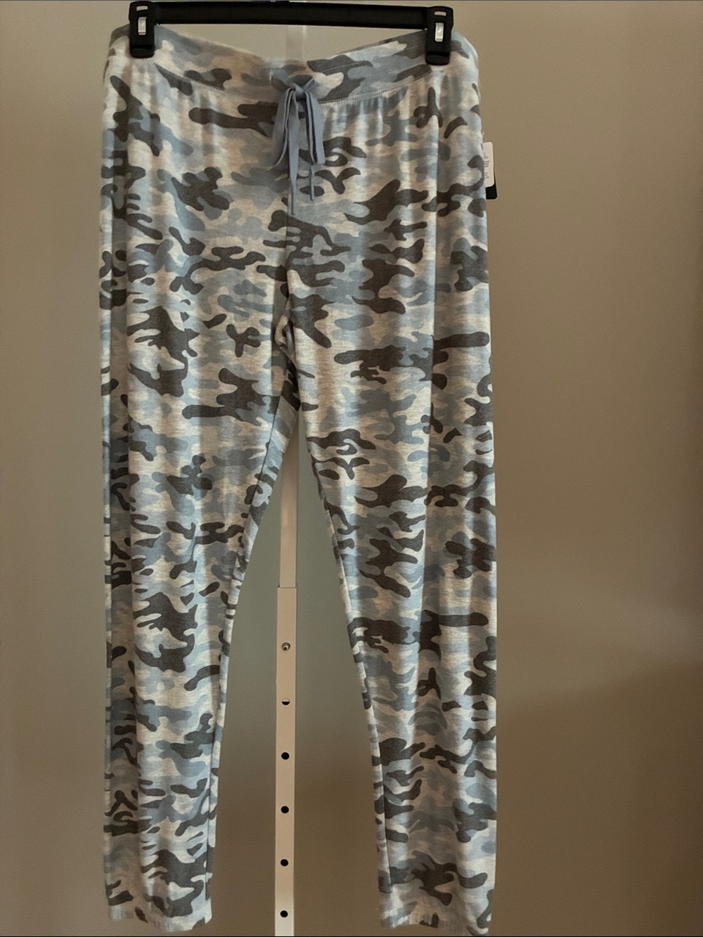 Women's Gray Camo Drawstring Lounge Jogger Sleep Pants
